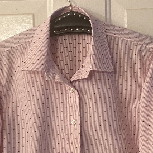 NEW The Outfitters by Lands'End Sz 14 Blouse Shirt 3/4 Sleeve Striped/Geometric - Picture 2 of 11